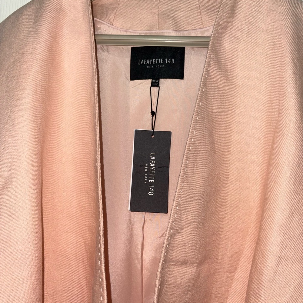 NWT Lafayette 148 New York pink linen open blazer $698 - Picture 2 of 9